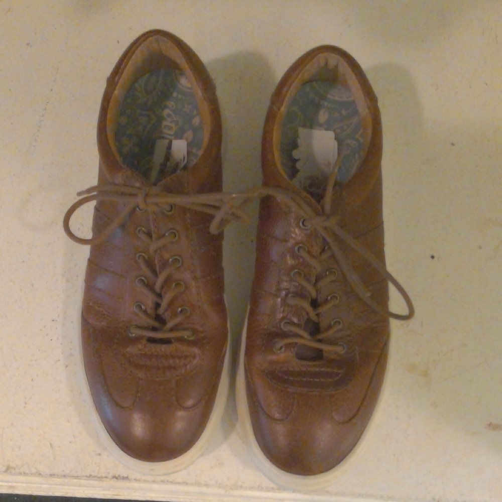 Born Brown Leather Lace-Up Shoes 10M